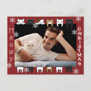 Meowy Weihnachten hinzufügen Fotourlaub Postkarte