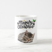 Meowy Weihnachten Katze Schlafen Weihnachten Kaffeetasse (Mittel)