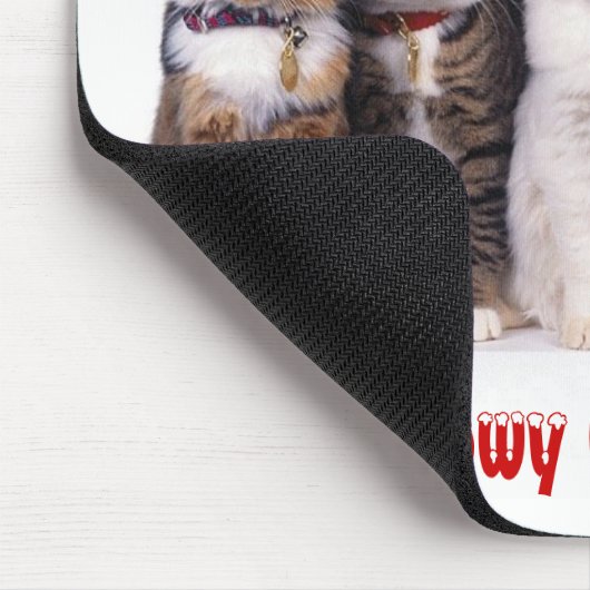 "Meowy Weihnachten!" Katzen in den Hüten Mousepad (Ecke)