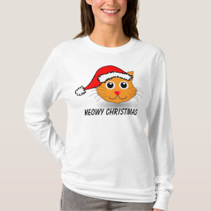 Meowy Weihnachten, Katzen-T - Shirt, lang sleeved T-Shirt