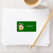 Meowy Weihnachten Niedlicher Cartoon Cat Custom Adressaufkleber (Insitu)