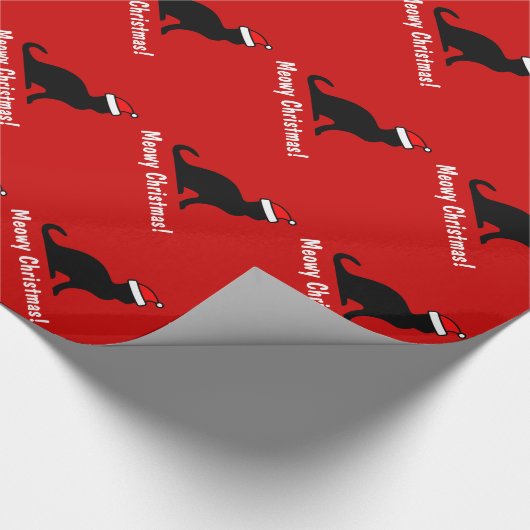 Meowy Weihnachten niedlicher Weihnachtskatze Packp Geschenkpapier (Ecke)