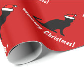 Meowy Weihnachten niedlicher Weihnachtskatze Packp Geschenkpapier (Rolleneckpunkt)