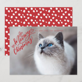 Meowy Weihnachten Rote Hand Briefe Cat Full Foto