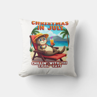 Meowy Weihnachten Sommer Weihnachten im Juli Chill Kissen