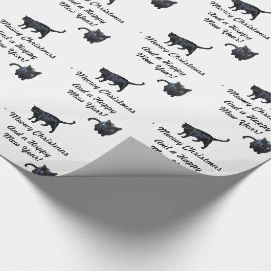 Meowy Weihnachten und ein glückliches Mew das Jahr Geschenkpapier (Ecke)