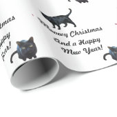 Meowy Weihnachten und ein glückliches Mew das Jahr Geschenkpapier (Rolleneckpunkt)