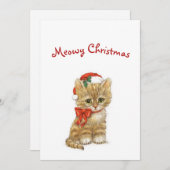 Meowy Weihnachten Vintag Retro Cat (Vorne/Hinten)