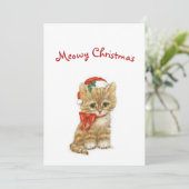 Meowy Weihnachten Vintag Retro Cat (Stehend Vorderseite)