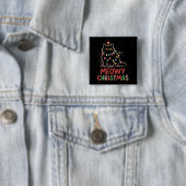 Meowy Weihnachten Weihnachten Lichter Black Cat Pa Button (Beispiel)