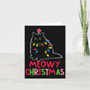 Meowy Weihnachten Weihnachten Lichter Black Cat Pa Karte