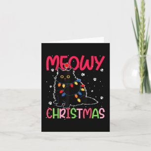 Meowy Weihnachten Weihnachten Lichter Black Cat Pa Karte