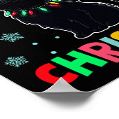 Meowy Weihnachten Weihnachten Lichter Black Cat Pa Poster (Ecke)