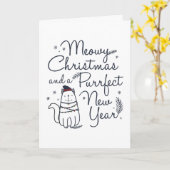 Meowy Weihnachten & Zweck Neujahr Weihnachten Karte (Gelbe Blume)