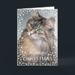 Meowy Weihnachts Cat Lover Holiday Folded Card Feiertagskarte<br><div class="desc">Schicken Sie diese "mickrige Weihnachtskarte" in dieser Weihnachtszeit und teilen Sie Ihr Pelzbaby das Gesicht mit Ihren Lieben. Schließlich ist Ihre Katze Teil der Familie! Passen Sie diese gefaltete Karte mit dem Foto Ihres Haustieres und dem gewünschten Text auf der Vorderseite an. Fügen Sie eine personalisierte, vorbedruckte Nachricht mit Beifall...</div>