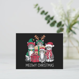 Meowy Weihnachts Cat Xmas Funny Cats Lover Feiertagspostkarte