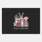 Meowy Weihnachts Cat Xmas Funny Cats Lover Geschenkpapier Set (Vorderseite)