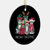 Meowy Weihnachts Cat Xmas Funny Cats Lover Keramik Ornament (Rechts)