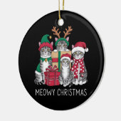 Meowy Weihnachts Cat Xmas Funny Cats Lover Keramik Ornament (Links)