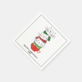 Meowy Weihnachts Custom Cats Cup Skarabäen Niedlic Serviette (Ecke)