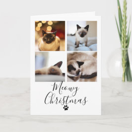 Meowy Weihnachts Foto Collage Katze Weihnachtskart Einladung