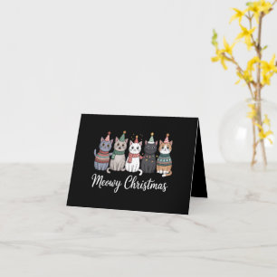 Meowy Weihnachts glückliche Katze Jahr Katze über  Karte