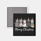 Meowy Weihnachts glückliche Katze Jahr Katze über Magnet (Vorderseite/Rückseite)