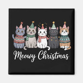 Meowy Weihnachts glückliche Katze Jahr Katze über Magnet (Vorne)