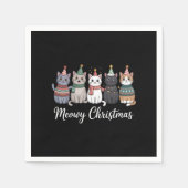 Meowy Weihnachts glückliche Katze Jahr Katze über Serviette (Vorderseite)