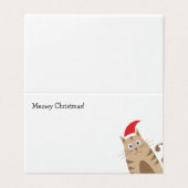 Meowy Weihnachts lustiger Cartoon Santa Claus Cat (Außenseite Aufgefaltet)