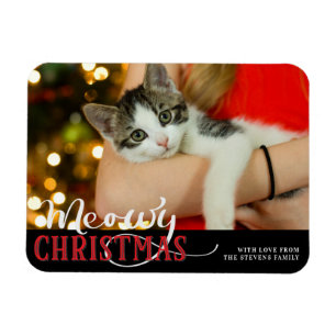 Meowy Weihnachts Niedliche Katze Hinzufügen Sie Ih Magnet