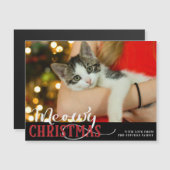 Meowy Weihnachts Niedliche Katze Hinzufügen Sie Ih Magnetkarte (Vorne/Hinten)