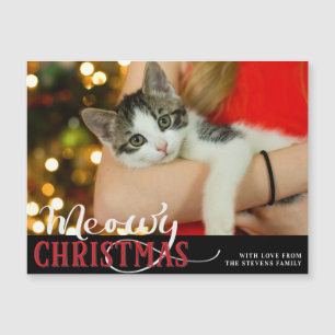 Meowy Weihnachts Niedliche Katze Hinzufügen Sie Ih Magnetkarte