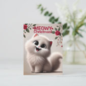 Meowy Weihnachts-Weihnachtskarte Postkarte (Stehend Vorderseite)