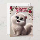 Meowy Weihnachts-Weihnachtskarte Postkarte (Vorne/Hinten)