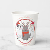 Meowy Weihnachts Weihnachtskatzen Pappbecher (Rückseite)