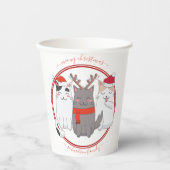 Meowy Weihnachts Weihnachtskatzen Pappbecher (Vorderseite)