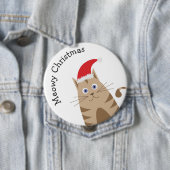 Meowy Weihnachts-Weihnachtsmannmütze Katze niedlic Button (Beispiel)