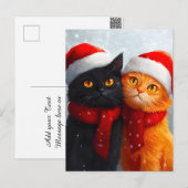 Meowy Weihnachts Winter Liebe Feiertagspostkarte (Vorne/Hinten)