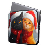 Meowy Weihnachts Winter Liebe Laptopschutzhülle (Vorderseite Links)