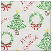 Meowy Weihnachtsbaum Print Holiday Trees & Wreaths Stoff (Nahaufnahme)