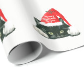 meowy Weihnachtsfeiertagskatze in der Geschenkpapier (Rolleneckpunkt)