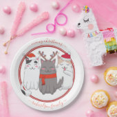 Meowy Weihnachtsferien Katzen Pappteller (Party)