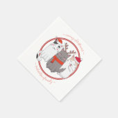 Meowy Weihnachtsferien Katzen Serviette (Ecke)