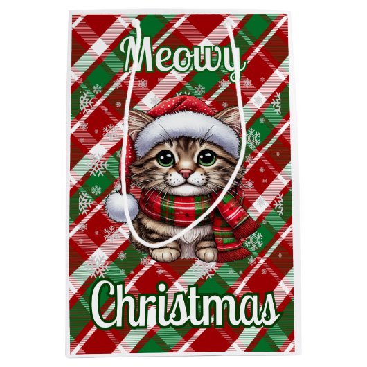 Meowy Weihnachtsgeschenktasche Mittlere Geschenktüte (Vorderseite)