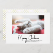 Meowy Weihnachtsgrüße von Ihrer Hauskatze Feiertagskarte (Vorne/Hinten)