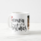 Meowy Weihnachtshandgeschriebenes Skript (mit Kaffeetasse (Vorderseite Links)