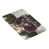 Meowy Weihnachtskalligraphie Modernes Foto Cat Magnet (Rechte Seite)