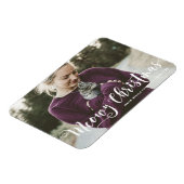 Meowy Weihnachtskalligraphie Modernes Foto Cat Magnet (Linke Seite)