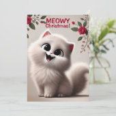 Meowy Weihnachtskarte Dankeskarte (Stehend Vorderseite)